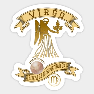 Virgo August 23 to September 22 Vintage Sticker